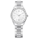 Matrix date watch Swiss Made, Metal bracelet, Silver Tone, Stainless steel
