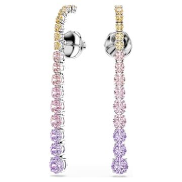 matrix-drop-earrings-gradient-of-round-cuts-multicoloured-rhodium-plated-swarovski-5751195 Matrix drop earrings Gradient of round cuts, Multicoloured, Rhodium plated - Image 1