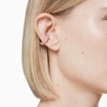 Matrix ear cuffs Baguette cut, Rhodium plated - Image 2