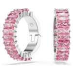 Matrix ear cuffs Baguette cut, Rhodium plated