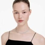 Matrix necklace Baguette cut, White, Rhodium plated - Image 2