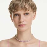 Matrix necklace Gradient of round cuts, Multicoloured, Rhodium plated - Image 2
