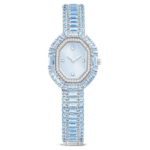 Matrix octagon watch Baguette cut, Metal bracelet, Blue, Stainless steel