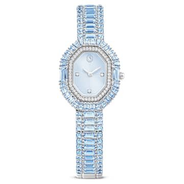 matrix-octagon-watch-baguette-cut-metal-bracelet-blue-stainless-steel-swarovski-5739632 Matrix octagon watch Baguette cut, Metal bracelet, Blue, Stainless steel - Image 1