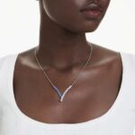 Matrix pendant, Mixed cuts, Blue, Rhodium plated - Image 2