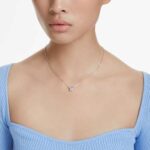 Matrix pendant Square cut, Blue, Rhodium plated - Image 2