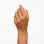 Matrix ring Round cut, Blue, Rhodium plated - Image 2