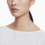 Matrix set Crystal pearl, Round cut, White, Rhodium plated - Image 2