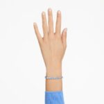 Matrix Tennis bracelet, Round cut, Blue, Rhodium plated - Image 2