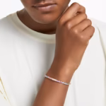Matrix Tennis bracelet Round cut, Multicoloured, 18K gold finish - Image 6