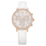 Matrix tennis chrono watch Swiss Made, Leather strap, Rose gold tone, Rose gold-tone finish