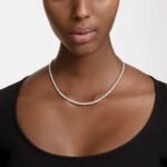 Matrix Tennis set Round cut, White, Rhodium plated - Image 2