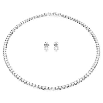 matrix-tennis-set-round-cut-white-rhodium-plated-swarovski-5647730 Matrix Tennis set Round cut, White, Rhodium plated - Image 1