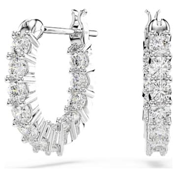 matrix-vittore-hoop-earrings-round-cut-white-rhodium-plated-swarovski-5562126 Matrix Vittore hoop earrings Round cut, White, Rhodium plated - Image 1