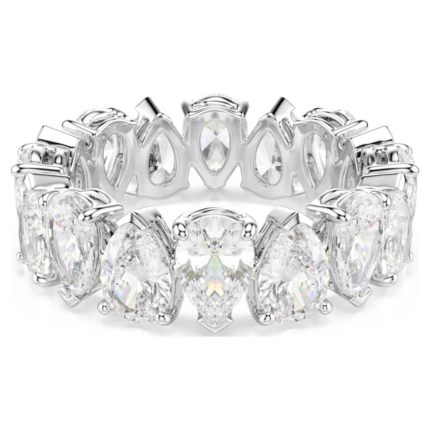 Matrix Vittore ring, Pear cut, White, Silver-tone finish