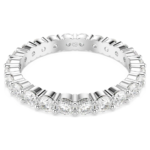 Matrix Vittore ring, Round cut, White, Silver-tone finish