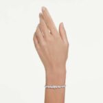 Mesmera bracelet, Marquise cut, White, Rhodium plated - Image 2
