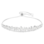 Mesmera bracelet, Marquise cut, White, Rhodium plated