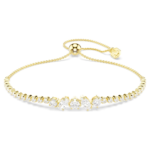Mesmera bracelet, Mixed cuts, White, 18K gold finish
