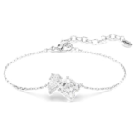 Mesmera bracelet Mixed cuts, White, Rhodium plated