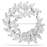 Mesmera brooch Marquise cut, White, Rhodium plated