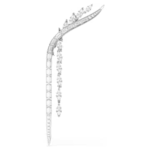 Mesmera brooch Mixed cuts, White, Rhodium plated