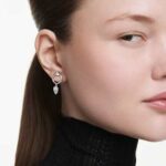 Mesmera drop earrings Mixed cuts, White, Rhodium plated - Image 2