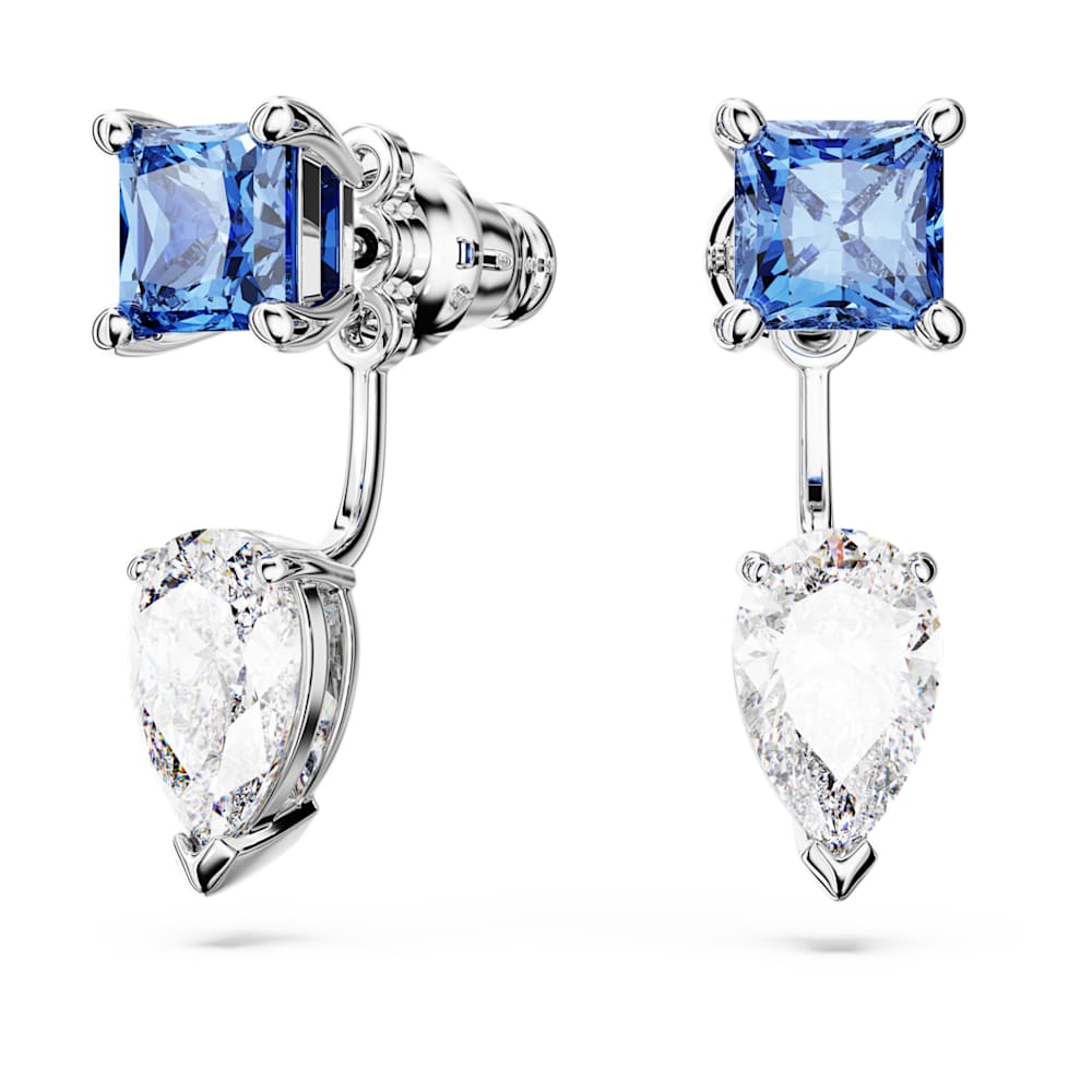mesmera-earring-jackets-mixed-cuts-detachable-blue-rhodium-plated-swarovski-5665767 Mesmera earring jackets, Mixed cuts, Detachable, Blue, Rhodium plated - Image 1