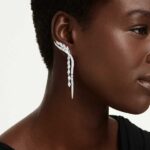 Mesmera earrings, Mixed cuts, White, Rhodium plated - Image 2
