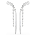 Mesmera earrings, Mixed cuts, White, Rhodium plated