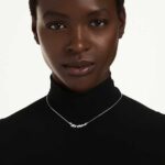 Mesmera necklace, Marquise cut, White, Rhodium plated - Image 2