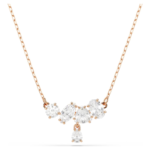 Mesmera necklace, Mixed cuts, White, 18K rose gold finish