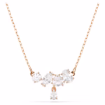 Mesmera necklace Mixed cuts, White, 18K rose gold finish