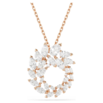 Mesmera pendant, Marquise cut, White, 18K rose gold finish