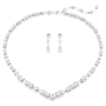 Mesmera set Mixed cuts, White, Rhodium plated