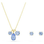 Mesmera set Set (2), Mixed cuts, Blue, 18K gold finish