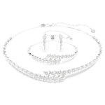 Mesmera set Set (3), Marquise cut, White, Rhodium plated