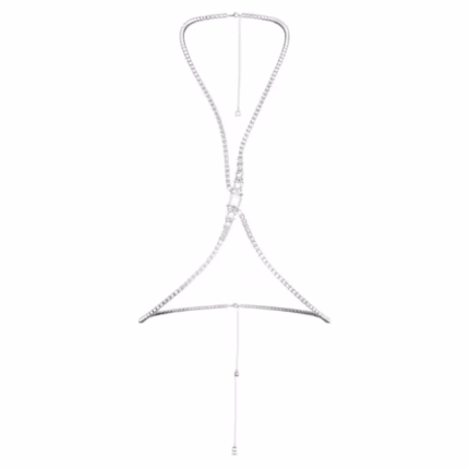 Millenia body chain Square cut, White, Rhodium plated