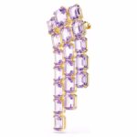 Millenia brooch Octagon cut, Purple, 18K gold finish