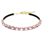 Millenia choker Octagon cut, Purple, 18K gold finish