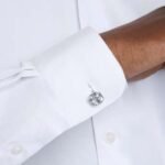 Millenia cufflinks Octagon cut, White, Rhodium plated - Image 2