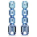 Millenia drop earrings Octagon cut, Colour gradient, Blue, Rhodium plated