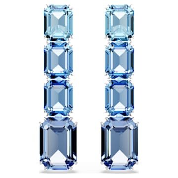 millenia-drop-earrings-octagon-cut-colour-gradient-blue-rhodium-plated-swarovski-5696516 Millenia drop earrings Octagon cut, Colour gradient, Blue, Rhodium plated - Image 1