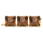 Millenia extender Square cut, Brown, 18K gold finish