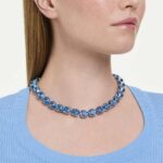Millenia necklace, Cushion cut, Blue, Rhodium plated - Image 2