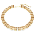 Millenia necklace Octagon cut, Caramel, 18K gold finish