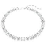 Millenia necklace Octagon cut, White, Rhodium plated