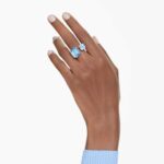 Millenia open ring, Octagon cut, Blue, Rhodium plated - Image 2