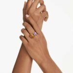 Millenia open ring Octagon cut, Multicoloured, 18K gold finish - Image 2