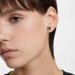 Millenia stud earrings Square cut, Black, Ruthenium plated - Image 2